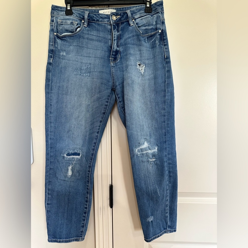 PacSun Blue Boyfriend Distressed Jeans